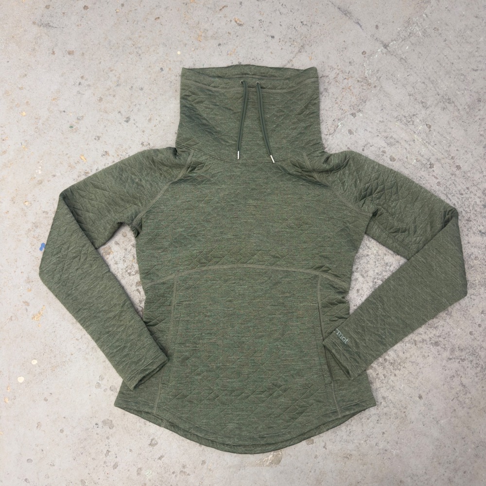 Marmot Womens Olive Green Quilted Funnel Neck Pullover Sweatshirt M47930 Small